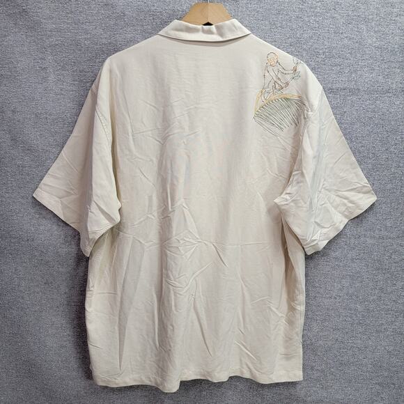 TORI RICHARD TUCAN MONKEY EMBROIDERED SILK SHIRT, SIZE L - Picture 2 of 9